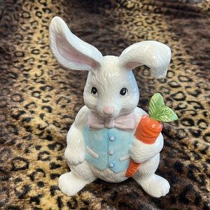 Porcelain Bunny Rabbit Statue